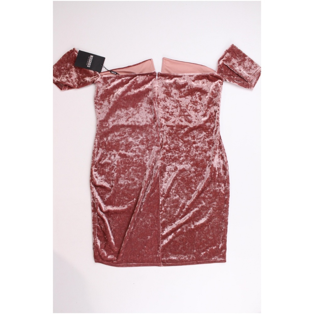 NWT Missguided velvet Cold Shoulder Stretchy Dress - Picture 5 of 8